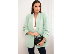 Bunda s klopou elegantní světlá máta 6