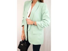 Bunda s klopou elegantní světlá máta 7