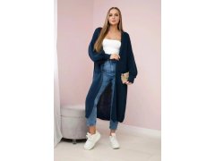 Svetr dlouhý kardigan Tmavý denim 1