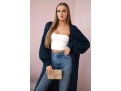 Svetr dlouhý kardigan Tmavý denim 3