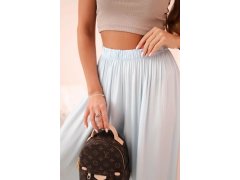 Dámské široké kalhoty z&nbsp;viskózy s&nbsp;elastickým pasem modré 3