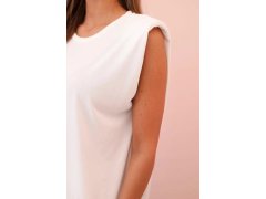 Dámský komplet z&nbsp;viskózy bez rukávů a&nbsp;rovnými kalhotami ecru 3