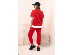 Dámská máslová souprava s&nbsp;krátkým rukávem a&nbsp;kalhotami červený 1