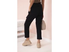 Dámské cargo kalhoty s&nbsp;vysokým pasem černý 2