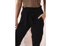 Dámské cargo kalhoty s&nbsp;vysokým pasem černý 3