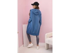 Dámská zateplená mikina s&nbsp;kapucí a&nbsp;zipem džínovina 2