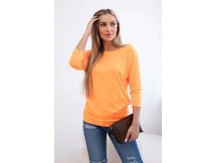 Dámská halenka s lodičkovým výstřihem oranžová neonová 3