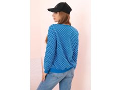 Dámská mikina s&nbsp;potiskem a&nbsp;kulatým výstřihem chrpově modrá 2