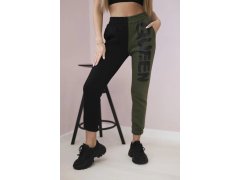 Dámské tepláky s&nbsp;nápisem QUEEN khaki 3