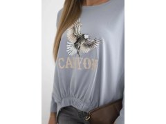 Dámská halenka s&nbsp;orlem a&nbsp;nápisem Canyon šedý 3