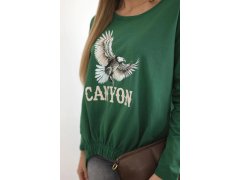 Dámská halenka s&nbsp;orlem a&nbsp;nápisem Canyon zelený 3