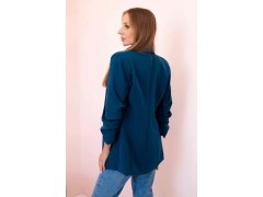 Sako s klopami elegantní tmavě modrozelená 2