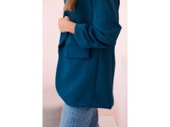 Sako s klopami elegantní tmavě modrozelená 3