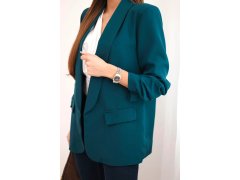 Sako s klopami elegantní tmavě modrozelená 7