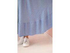 Dámské šaty plus size s&nbsp;krátkým rukávem a&nbsp;volánem z&nbsp;lehké viskózy džínová 2