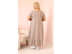 Dámské šaty plus size s krátkým rukávem a volánem z lehké viskózy fango 1
