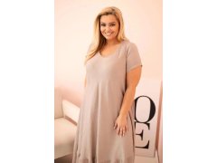 Dámské šaty plus size s krátkým rukávem a volánem z lehké viskózy fango 2