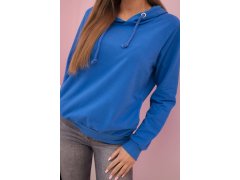 Dámská mikina z&nbsp;bavlny s&nbsp;kapucí a&nbsp;kapsami chabrová 3