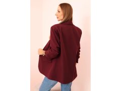 Elegantní sako s&nbsp;klopami bordové 2
