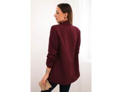 Elegantní sako s&nbsp;klopami bordové 7
