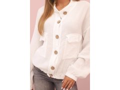 Dámská mušelínová košile s&nbsp;dlouhým rukávem bílá 1