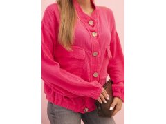 Dámská mušelínová košile s&nbsp;dlouhým rukávem růžová 1