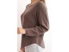 Dámský svetr z&nbsp;viskózy s&nbsp;dlouhým rukávem a&nbsp;kulatým výstřihem mocca 2