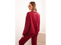 Dámský bavlněný komplet s&nbsp;potiskem Minimal bordový 2