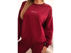 Dámský bavlněný komplet s&nbsp;potiskem Minimal bordový 3