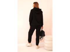 Dámský komplet bavlněný zateplený s&nbsp;potiskem černý 2