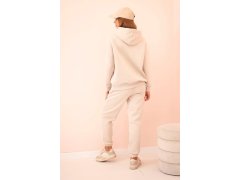 Dámský bavlněný zateplený komplet s&nbsp;potiskem béžový 2