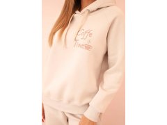 Dámský bavlněný zateplený komplet s&nbsp;potiskem béžový 3