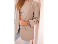 Sako s klopami elegantní tmavě béžové 4