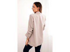 Sako s klopami elegantní tmavě béžové 5