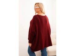 Svetr dámský Plus Size z akrylu s volným střihem a rukávem 3/4 fango 2