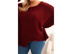 Svetr dámský Plus Size z akrylu s volným střihem a rukávem 3/4 fango 3