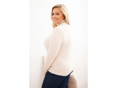 Dámský viskózový svetr Plus Size s&nbsp;klasickým střihem béžový 2