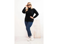 Dámský viskózový svetr Plus Size s klasickým střihem černý 1