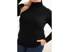Dámský viskózový svetr Plus Size s klasickým střihem černý 3