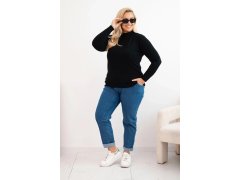 Dámský svetr Plus Size z viskózy s rolákem černý 1