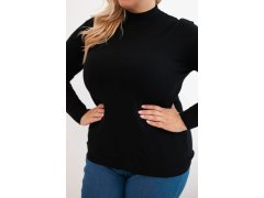 Dámský svetr Plus Size z viskózy s rolákem černý 3