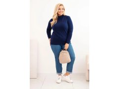 Dámský svetr Plus Size z viskózy s rolákem granátový 1