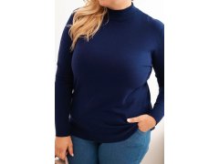 Dámský svetr Plus Size z viskózy s rolákem granátový 3
