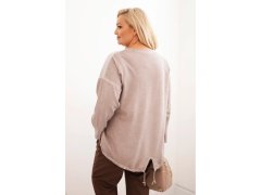 Dámská mikina Plus Size bavlněná s potiskem srdce a šňůrkami fango 3