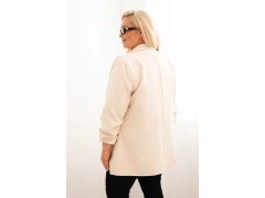 Dámská elegantní Plus Size sako béžová 2