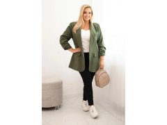 Dámská elegantní Plus Size sako khaki 1