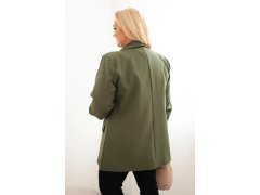 Dámská elegantní Plus Size sako khaki 2