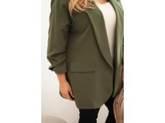 Dámská elegantní Plus Size sako khaki 3