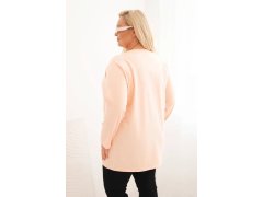 Dámská blůza Plus Size s výstřihem do V a dlouhým rukávem meruňková 2