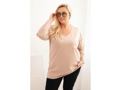 Dámská blůza Plus Size s V výstřihem a dlouhým rukávem fango 1